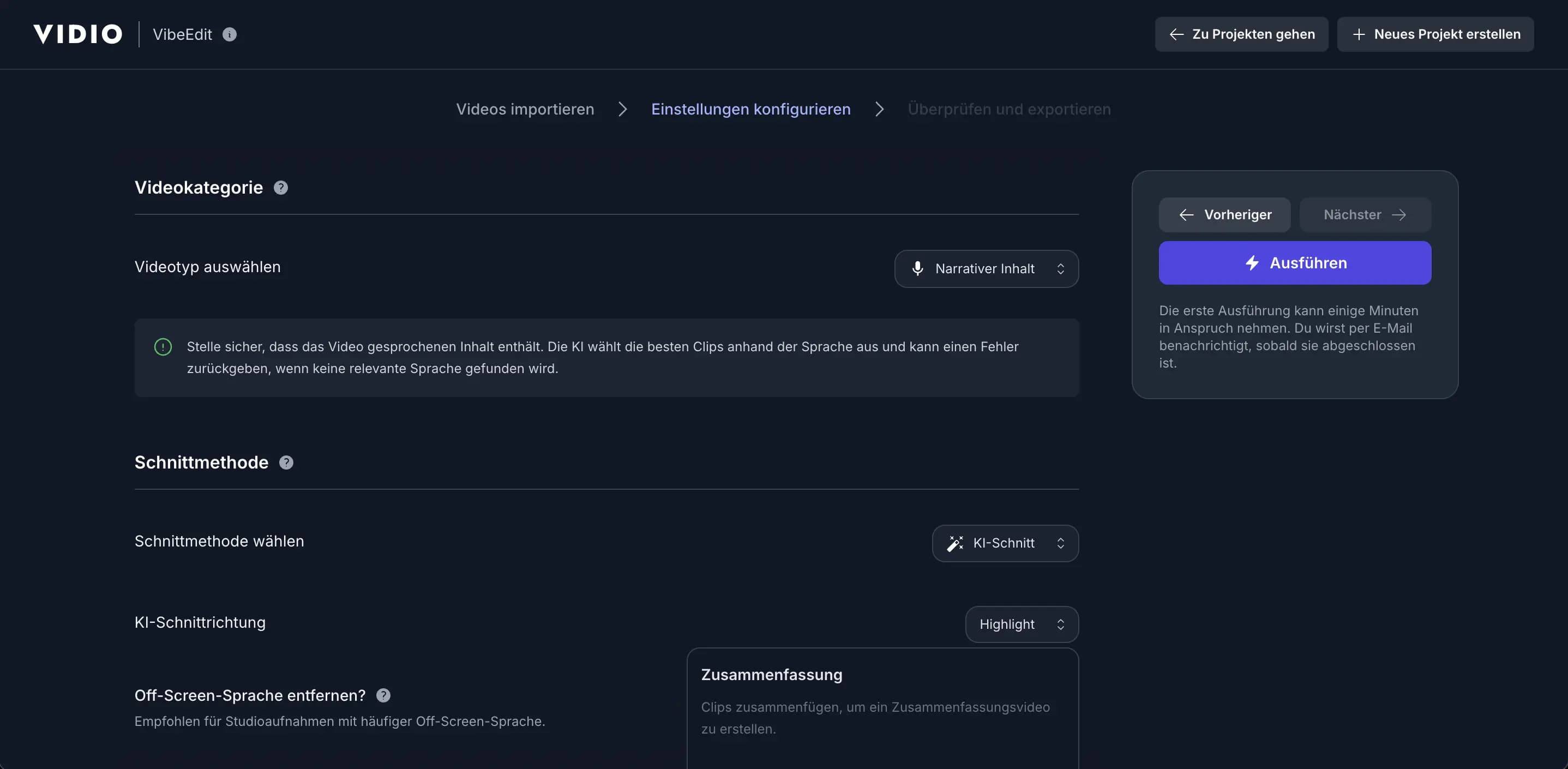 VIDIO AI Video Editor Screenshot